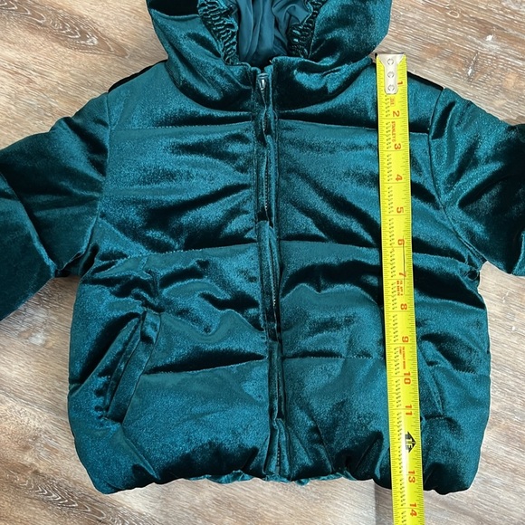 NWT Gymboree Baby Puffer Coat Size 18-24 M Forrest Green Velvet Full Zip Hooded - Picture 10 of 13